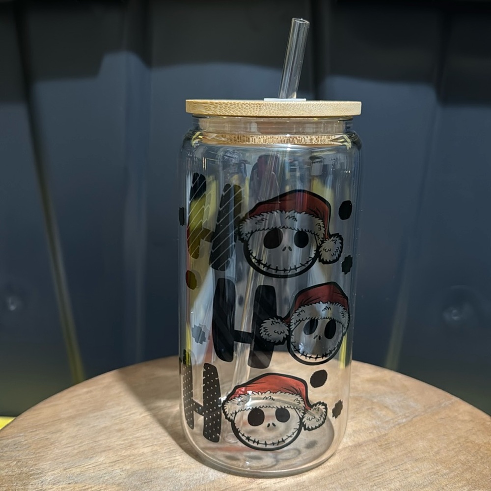 🆕 jack skellington Christmas Can Glass Cup